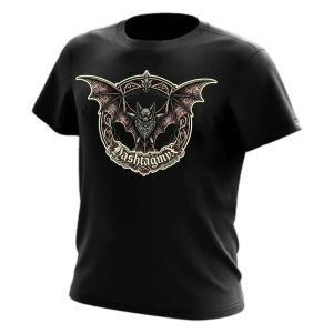 Gothic Bat Graphic Tee - Black