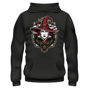 Resting Witch Graphic Hoodie Black– Cast a Spell in Style This Halloween